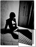 Woman in underwear on Bare Mattress