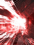 Abstract Red Binary Code and Globe