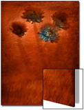 Four Blue Flowers in Copper Grass