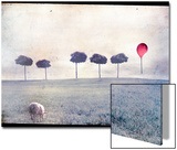 Lamb by Row of Trees and Red Balloon
