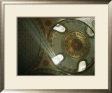 Interior View of an Ornate Windowed Dome with Sunlight Streaming In