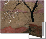Plum Tree against a Colorful Temple Wall