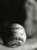Close-up of a Worn Baseball
