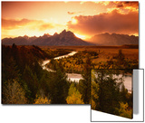 Teton Range at Sunset  Grand Teton National Park  Wyoming  USA