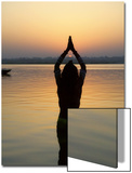 Worship Ceremony at Night by Ganges River  Varanasi  India