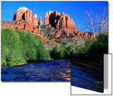 Cathedral Rock Above Oak Creek at Red River Crossing  Sedona  Arizona