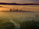 Dawn View of Downtown  Los Angeles  California  USA