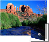 Cathedral Rock Above Oak Creek at Red River Crossing  Sedona  Arizona