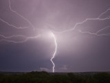 Cloud to Ground and Intracloud Lighting Behind a Storm Moving Away from Norman  Oklahoma
