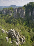 Landscape Bastei  Elbe Sandstone  National Park Saxonia Switzerland  Germany