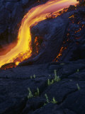 Lava Flow from the Kilauea Volcano  Hawaii  USA