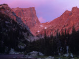 Hallet Peak and Dream Lake with Alpenglow  Rocky Mountain National Park  Colorado  USA