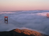Golden Gate Bridge Enveloped by Fog  San Francisco  California  USA