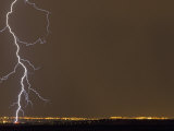 Cloud to Ground Lightning Strike from a Severe Thunderstorm over Boulder  Colorado