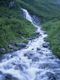 Seasonal Waterfall in Chugach Mountains  Near Valdez  Alaska  USA