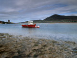 Red Boat in Achill Sound at Low Tide  Achill Island  County Mayo  Connacht  Republic of Ireland