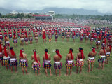 Hwalien Tribes in Traditional Dress During the Harvest Festival  August-September in Taiwan
