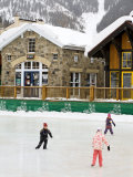 Ice Rink at Copper Mountain Ski Resort  Rocky Mountains  Colorado  USA