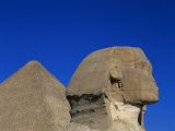 Great Sphinx and One of the Pyramids  Giza  UNESCO World Heritage Site  Cairo  Egypt