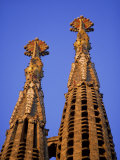 Spires of the Sagrada Familia  the Gaudi Cathedral  in Barcelona  Cataluna  Spain  Europe