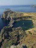 Rocky Coastline of St Paul's Bay  Near Lindos  Rhodes  Dodecanese Islands  Greek Islands  Greece