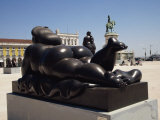 Botero Sculpture  Praca Do Comercio  Lisbon  Portugal  Europe