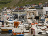 Fishing Vessels and Part of the Small Town of Honningsvaag  North Cape  Norway  Scandinavia  Europe