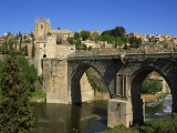 Old Gateway Bridge over the River and the City of Toledo  Castilla La Mancha  Spain  Europe