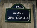 Avenue Des Champs Elysees Street Sign  Paris  France  Europe