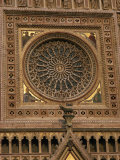 Architectural Detail of the Rose Window in the Cathedral at Orvieto in Umbria  Italy  Europe