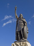 Statue of King Alfred  Winchester  Hampshire  England  United Kingdom  Europe