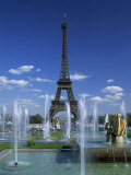 Eiffel Tower with Water Fountains  Paris  France  Europe