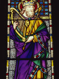 Stained Glass Window in Peterborough Cathedral  Cambridgeshire  England  United Kingdom  Europe