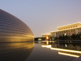 Great Hall of the People Contrasts with the National Theatre Opera House  Beijing  China