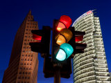 Traffic Signal and Office Buildingst  Potsdamer Platz  Berlin  Germany