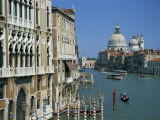 Gondolas on the Grand Canal with Santa Maria Della Salute in the Background  Venice  Veneto  Italy