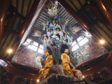 Ceiling and Golden Statues at West Garden Buddhist Temple  Suzhou  Jiangsu Province  China