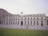 Guard Stands in Front of La Moneda  the Current Seat of the President of Chile  Santiago  Chile