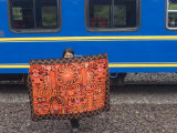 Traditional Blanket for Sale at Train Stop on Way to Machu Picchu  Peru  South America
