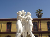 Greek Like Statue of Three Women Embracing  La Serena  Chile  South America
