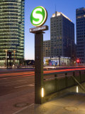 U-Bahn Subway Station Sign in New Urban Development in Potsdamer Platz  Berlin  Germany  Europe