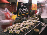 Street Market Selling Oysters in Wanfujing Shopping Street  Beijing  China