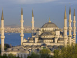 Blue Mosque in Sultanahmet  Overlooking the Bosphorus  Istanbul  Turkey
