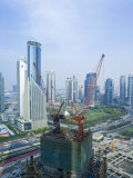 Skyscrapers and New Construction in the Lujiazui Financial District of Pudong  Shanghai  China