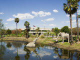 Model Elephants in La Brea Tar Pits  Hollywood  Los Angeles  California  USA
