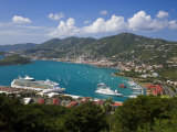Charlotte Amalie and Cruise Ship Dock of Havensight  St Thomas  US Virgin Islands  West Indies