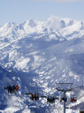 Chairlift Taking Skiers to the Back Bowls of Vail Ski Resort  Vail  Colorado  USA