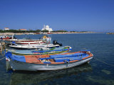 Moored Fishing Boats Near the Scala  Agistri  Saronic Islands  Greek Islands  Greece