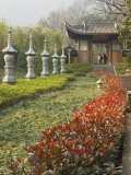 Stone Lantern Statues at Lingyin Temple Forest Park  Hangzhou  Zhejiang Province  China