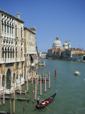 Gondolas on the Grand Canal with Santa Maria Della Salute in the Background  Venice  Veneto  Italy